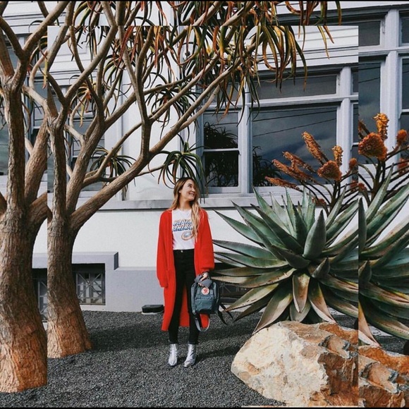 NWT Eggie Holiday Cozy Cardigan in Red - Picture 6 of 7